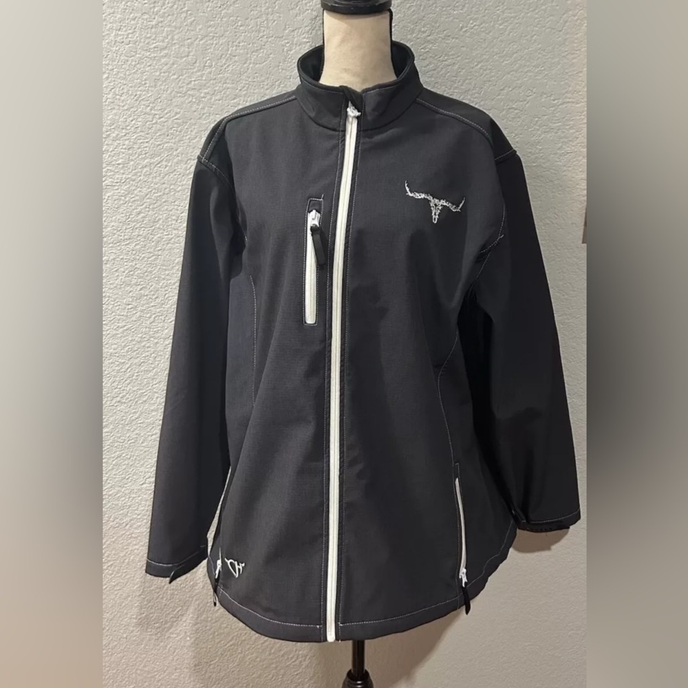 Cowgirl Hardware Jacket Soft Shell Embroidered Westerncore Rodeo Black XXL GUC